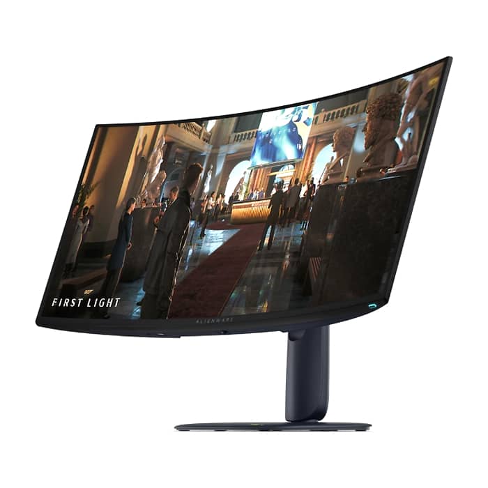 Dell Alienware AW3426DW, 34" QD-OLED 21:9, UW-QHD 3440x1440, AR, 99% DCI-P3, NVIDIA G-SYNC Compatible + AMD FreeSync, 280Hz, 0.03 ms GTG, 1,500,000:1, 300 cd/m2, HDR, VRR, HDMI, DP, USB Hub, Height Adjustable, Pivot, Swivel, Tilt, Black (тъмнейл - 4)