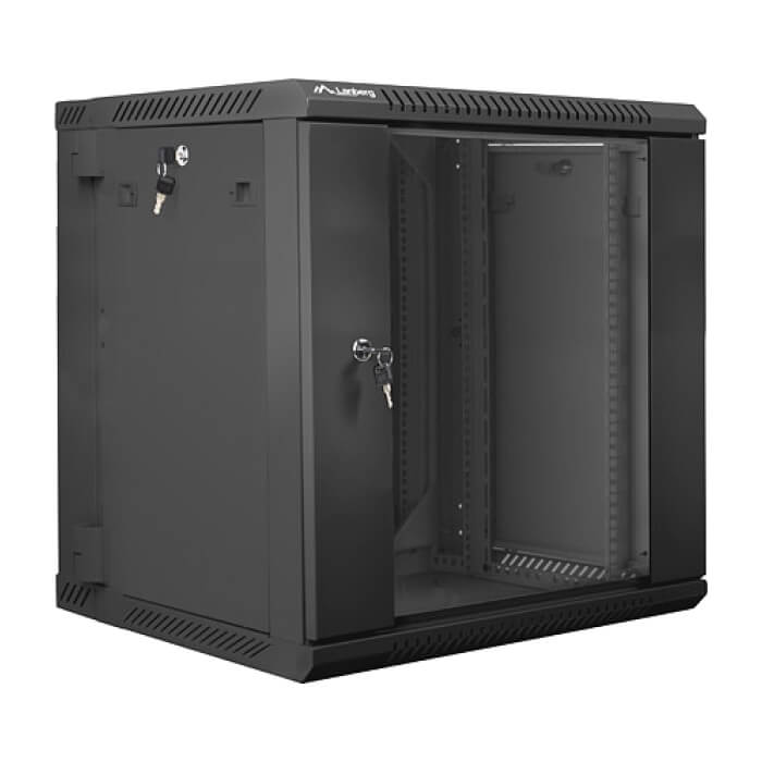 Lanberg rack cabinet 19” double-section wall-mount 12U / 600x600 for self-assembly (flat pack), black ID 71867 (тъмнейл - 2)