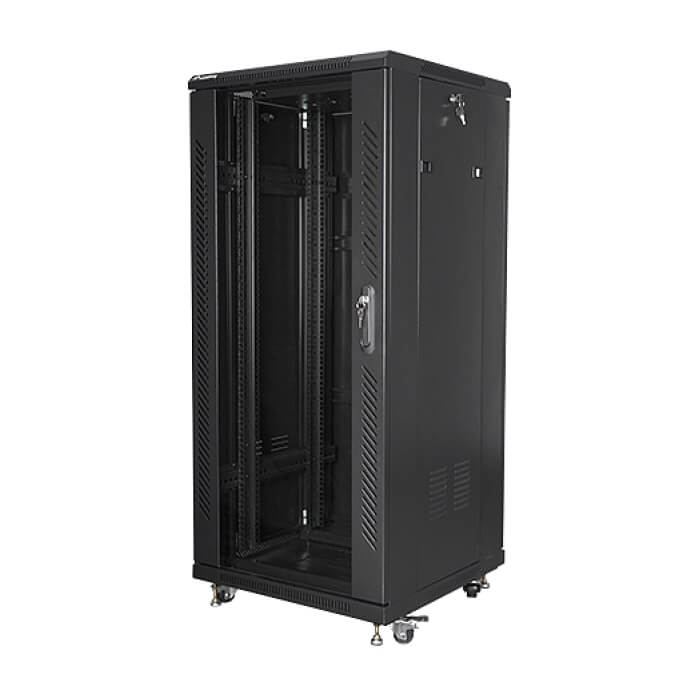 Lanberg rack cabinet 19" free-standing 27U / 600x600 self-assembly flat pack, black ID 71923 (тъмнейл - 3)