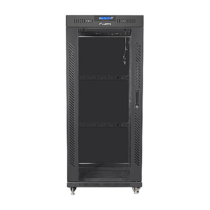 Lanberg rack cabinet 19" free-standing 27U/800x1000 (flat pack) with glass door lcd black v2 ID 87625 (тъмнейл - 3)