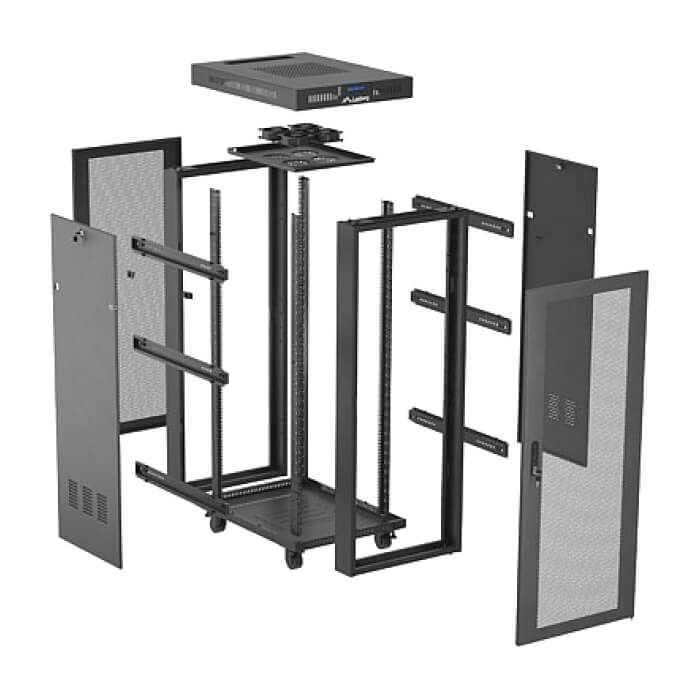 Lanberg rack cabinet 19" free-standing 32U/600X800 (FLAT PACK) with mesh door LCD black ID 87633 (тъмнейл - 4)