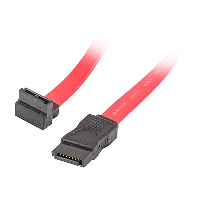 Lanberg SATA DATA III (6GB/S) F/F cable 50cm metal clips angled, red ID 92471 на супер цена