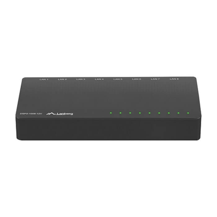 Lanberg switch dsp2-1008-12v 8x 1GB/s unmanaged gigabit ethernet desktop 12v (тъмнейл - 3)