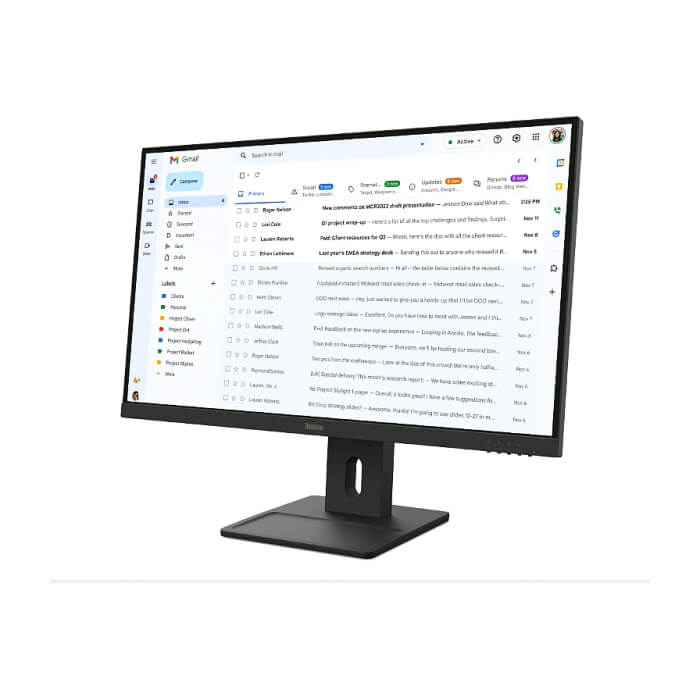Lenovo ThinkVision E27-40 27" IPS, WLED, 1920x1080, 16:9, 100Hz, 300 cd/m2, 1500:1, Speakers 2Wx2, HDMI, DP, VGA, Tilt, Swivel, Pivot, Height Adjust Stand ID 93197 (тъмнейл - 3)