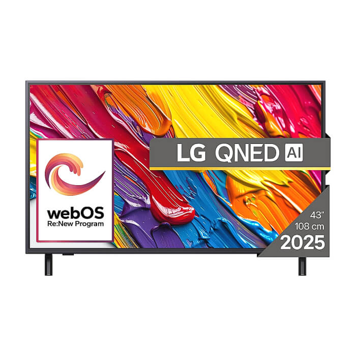 LG 43QNED82A3B, 43" 4K QNED HDR Smart TV, 3840x2160, DVB-T2/C/S2, Alpha 7 AI Processor, HDR10 / HLG, webOS 25 ThinQ, VRR / ALLM / HGiG, 4K Upscaling, WiFi 5, Voice Controll, B ID 89055