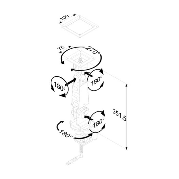 Neomounts by NewStar Flat Screen Desk Mount (clamp) ID 66838 (тъмнейл - 3)