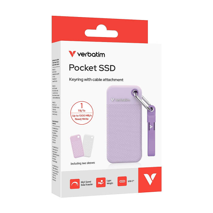 Verbatim Pocket SSD USB 3.2 Gen 2 1TB Purple incl. two rubber sleeves ID 91354 (тъмнейл - 5)
