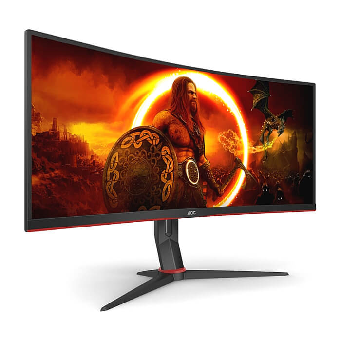 AOC CU34G2XP/BK, 34" Curved 1500R VA, WLED, 3440x1440@180Hz, 1ms GtG, 1ms MPRT, 430 cd/m2, 4000:1, 80M:1 DCR, Tilt, Height Adjust, Swivel, 2xHDMI, 2xDP, USB hub ID 81036 (тъмнейл - 3)