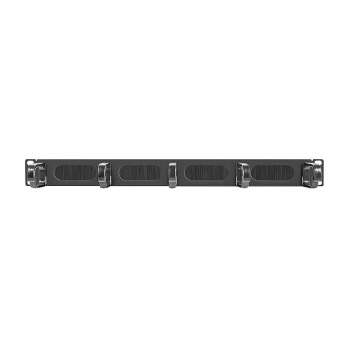 Lanberg 19" cable management AK-1203-B brush panel 5 rings- type b 1U, black (тъмнейл - 2)