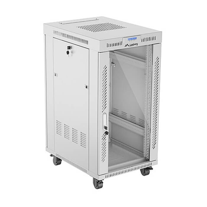Lanberg rack cabinet 19" free-standing 22U/600x800 (flat pack) with glass door lcd grey v2 ID 87192 (тъмнейл - 5)