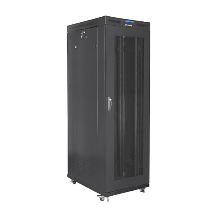 Lanberg rack cabinet 19" free-standing 27U/800x1200 (flat pack) with mesh door lcd black ID 87622 (тъмнейл - 3)