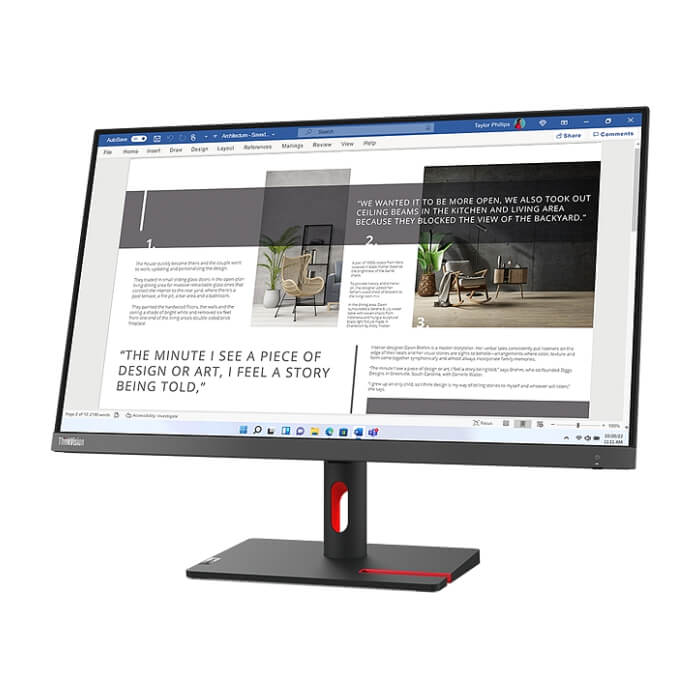 Lenovo ThinkVision S27i-30 27" FHD IPS, 16:9, 1920x1080, 6 ms, 1300:1, 100Hz, Tilt Stand, 2xHDMI, VGA ID 65137 (тъмнейл - 3)