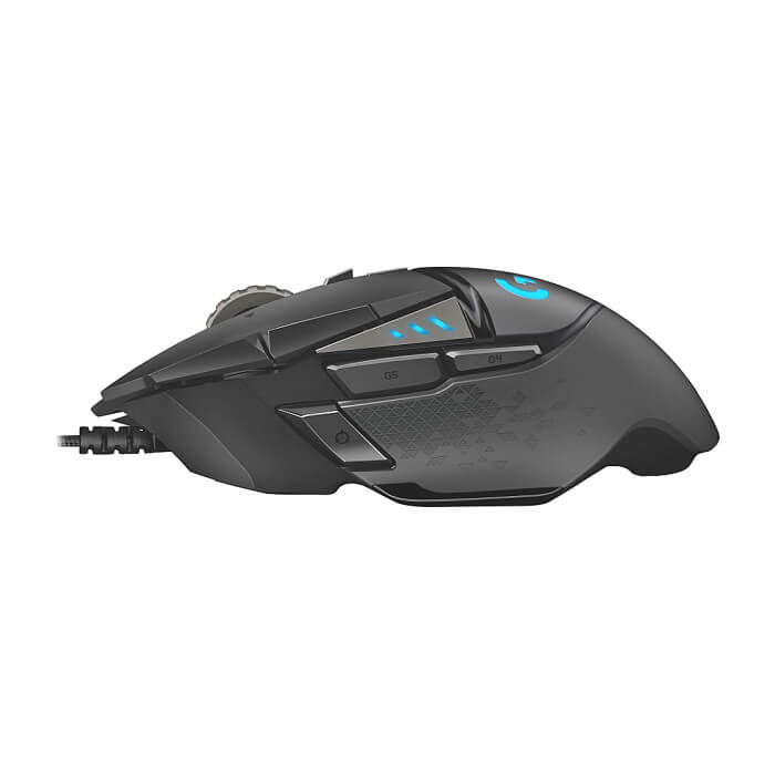 Logitech G502 Mouse, Lightsync RGB, HERO 25K DPI Sensor, 400 IPS, 5x3.6g Optional Weights, 11 Programmable Buttons, 114g, Black (тъмнейл - 4)