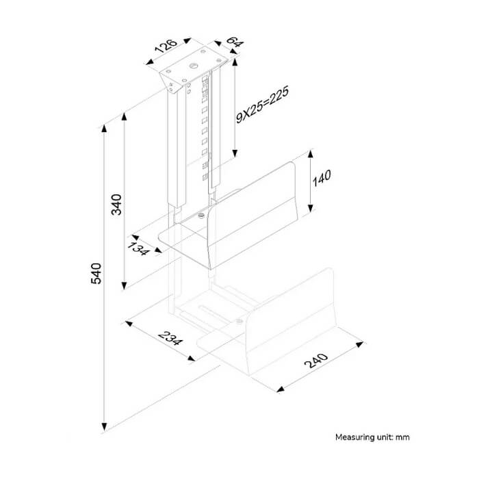 Neomounts CPU Holder (height PC: 39-54 cm / width PC: 13-23 cm) ID 85739 (тъмнейл - 3)