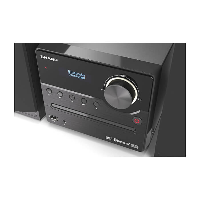 Sharp Audio Systems XL-B517D(BK), HI-FI MICRO SYSTEM, 45W total max power output, DAB+ and FM tuner with RDS, Bluetooth v5.0, CD player, USB playback, 3.5mm Aux-in / line-in, Headphone jack, wooden speaker, Black (тъмнейл - 5)