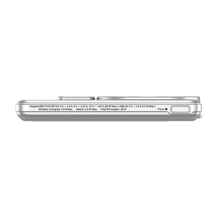 Verbatim Charge 'n' Go 2C Power Bank Magnetic Wireless 5000mAh with 2 USB-C Cables & Stand Silver ID 97026 (тъмнейл - 4)