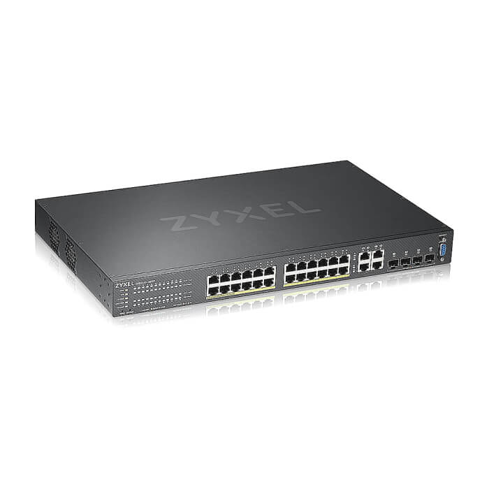 ZyXEL GS2220-28HP, EU region, 24-port GbE L2 PoE Switch with GbE Uplink (1 year NCC Pro pack license bundled) (тъмнейл - 2)