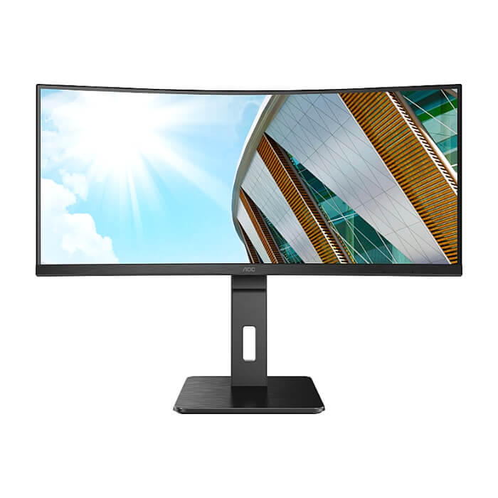 AOC CU34P2A, 34" Curved 1500R, VA, WLED, 3440x1440@100Hz, 4ms GtG, 1ms MPRT, 300cd m/2, 3000:1, 50M:1 DCR, Adaptive Sync, FlickerFree, Low Blue Light , 3Wx2, Tilt, Height Adju ID 91512 (тъмнейл - 2)
