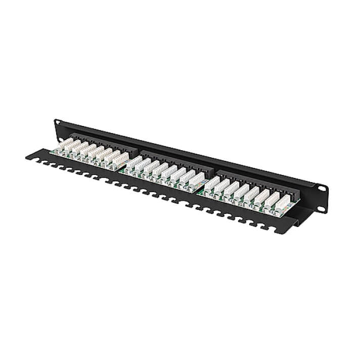 Lanberg patch panel 24 port 1U 19" CAT.5e utp with cable organizer black ID 86970 (тъмнейл - 3)