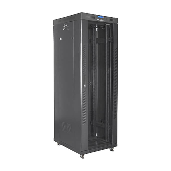 Lanberg rack cabinet 19" free-standing 37U/600x800 (flat pack) with glass door lcd black v2 ID 87189 (тъмнейл - 3)