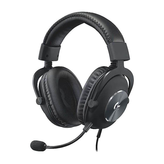 Logitech PRO X Headset, PRO-G 50 mm Drivers, 7.1 DTS Headphone:X 2.0 Surround, Leather/Mesh Memory Foam Ear Cushions, Blue Voice Microphone, Black ID 74584 (тъмнейл - 2)