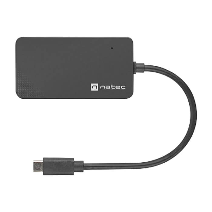 Natec usb 3.0 hub silkworm 4-ports black usb-c на супер цена