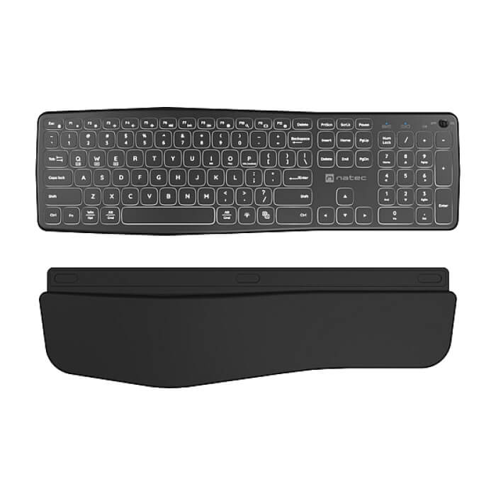 Natec wireless bluetooth keyboard PORIFERA x-scissors, backlit ergonomic us layout (тъмнейл - 4)
