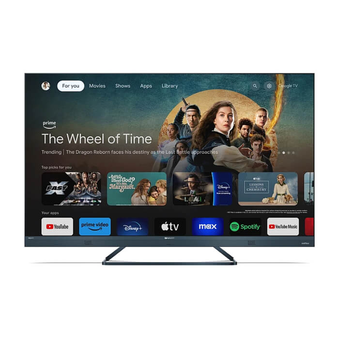 Sharp 55FQ8EG, 55" QLED GOOGLE TV, 4K 144Hz Quantum Dot 3840x2160 Aluminium Slim Frameless, AQUOS AI, DVB-T/T2/C/S/S2, 500 NIT, Active Motion 1400, HARMAN/KARDON, HDR10, Dolb ID 88746 на супер цена