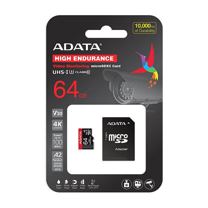 ADATA 64GB MicroSDXC UHS-I U3 V30S High (with adapter) ID 74120 (тъмнейл - 2)