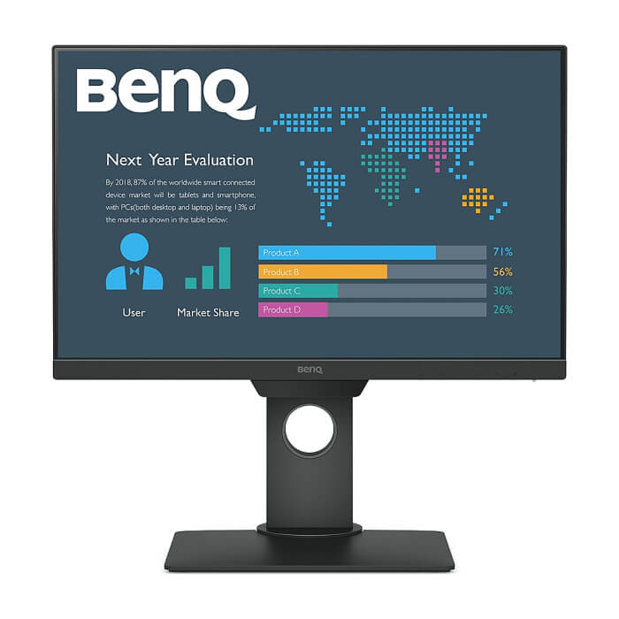 BenQ BL2381T, 22.5'' IPS, 5ms, 1920x1200 WUXGA, 16:10, Eye Care Business Monitor, 72% NTSC, Flicker-free, B.I., LBL, 1000:1, DCR 20M:1, 8 bit, 250cd/m2, VGA, HDMI, DP, DVI-D, USB x4, Speakers, Pivot, Tilt, Swivel, Height Adj., Black ID 65345