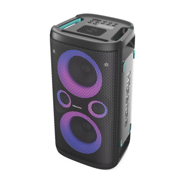 Hisense Party Rocker One Plus (HP110) Bluetooth Speaker with 300W Power, Built-in Woofer, Karaoke Mode, Built-in Wireless Charging Pad, AUX Input and Output, USB, 15 Hour Long-Last (тъмнейл - 4)