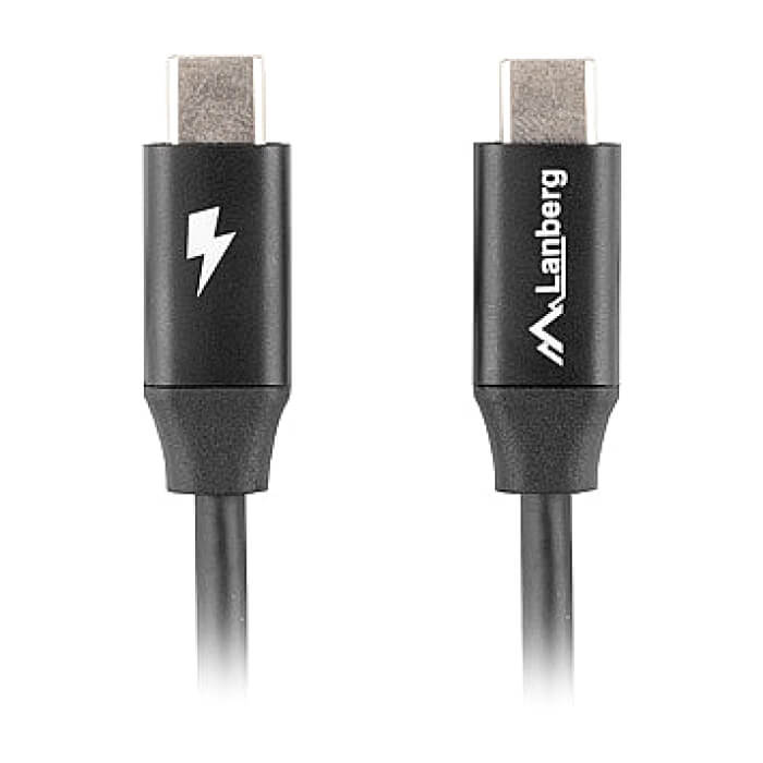 Кабел - Lanberg USB-C M/M 2.0 cable 1m Quick Charge 4.0, black ID 72676