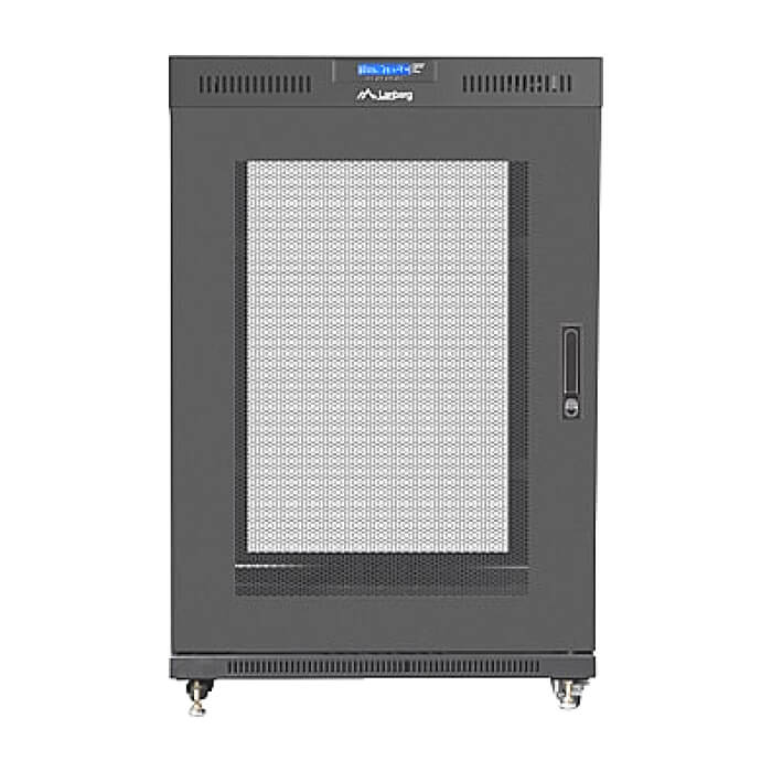 Lanberg rack cabinet 19" free-standing 22U/800x1000 (flat pack) with mesh door lcd black v2 ID 87190 (тъмнейл - 3)