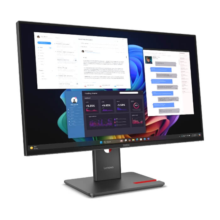 Lenovo ThinkVision T27ud-40 27" IPS WLED, 3840x2160, 16:9, 48Hz - 60Hz, 4ms, 350 cd/m2, 1500:1, USB hub, HDMI, USB-C, RJ45, Tilt, Swivel, Pivot, Height Adjust Stand ID 93552 (тъмнейл - 4)