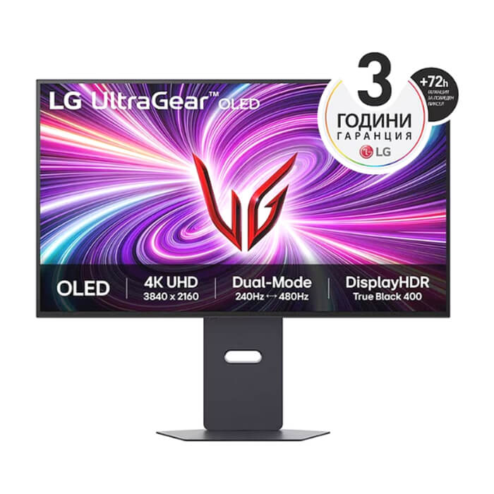 LG 32GS95UV-B, 31.5" 4K UHD OLED Dual-Mode, 0.03ms (GtG), UHD (3840x 2160), 4K 240Hz, FHD 480Hz, 1500000:1, 450 cd/m2, 1000:1, DCI-P3 98%, AMD FreeSync, NVIDIA G-Sync, DTS, Sp ID 88622 на супер цена