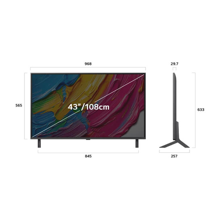 LG 43QNED80A3A, 43" 4K QNED HDR Smart TV, 3840x2160, DVB-T2/C/S2, a7 AI Processor, HDR10 / HLG, webOS 25 ThinQ, VRR / ALLM / HGiG, 4K Upscaling, WiFi 5, Voice Controll, Blueto ID 88638 (тъмнейл - 3)