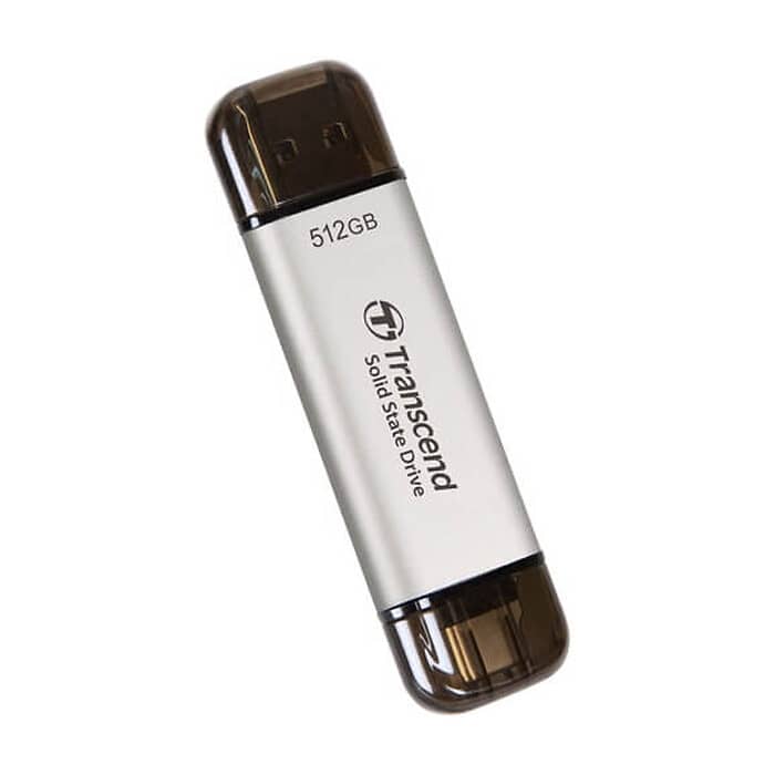 Transcend 512GB, External SSD, ESD310S, USB 10Gbps, Type C/A, Silver ID 73303 (тъмнейл - 2)