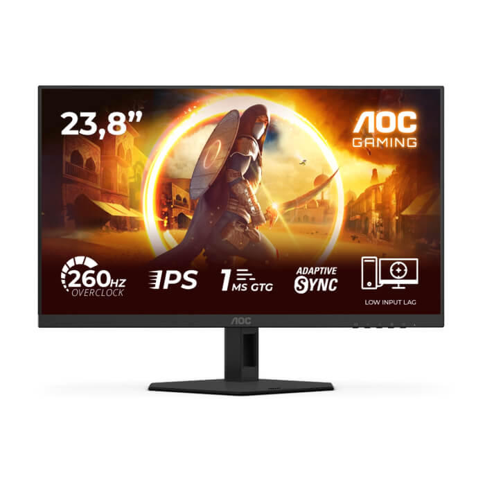 AOC 24G4ZRE, 23.8" Fast IPS WLED, 1920x1080@260Hz (OC, Native 240Hz), 1ms GtG, 0.3ms MPRT, 300cd m/2, 1000:1, Adaptive Sync, FlickerFree, Anti Blue Light, Tilt, 2xHDMI, DP ID 96161 на супер цена