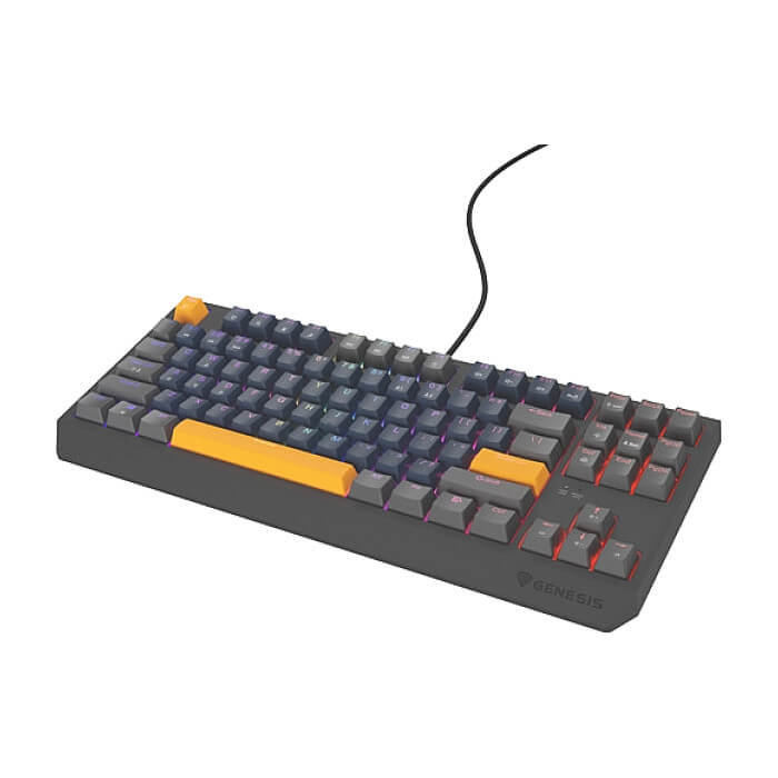 Genesis Gaming Keyboard Thor 230 TKL Naval Blue Positive US Black RGB Mechanical Outemu Panda (тъмнейл - 4)