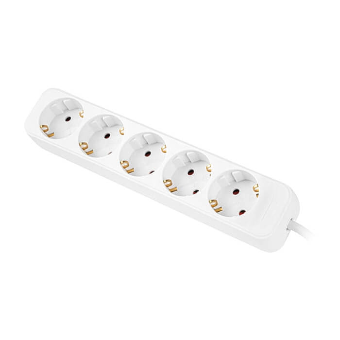 Lanberg power strip 1.5m, 5 sockets, french quality-grade copper cable, white на супер цена
