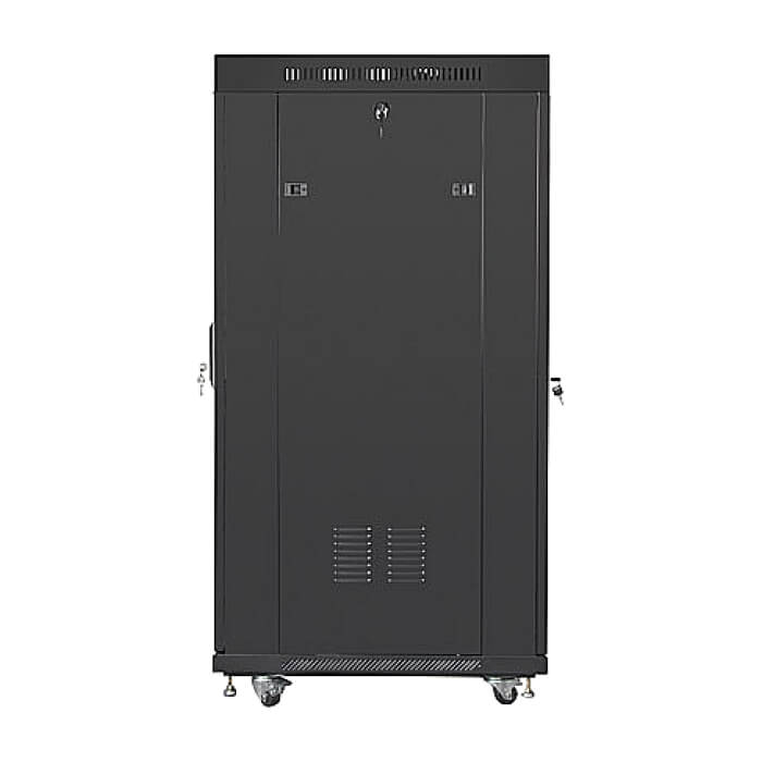 Lanberg rack cabinet 19" free-standing 27U / 600x800 self-assembly flat pack with glass door LCD, black ID 85308 (тъмнейл - 4)
