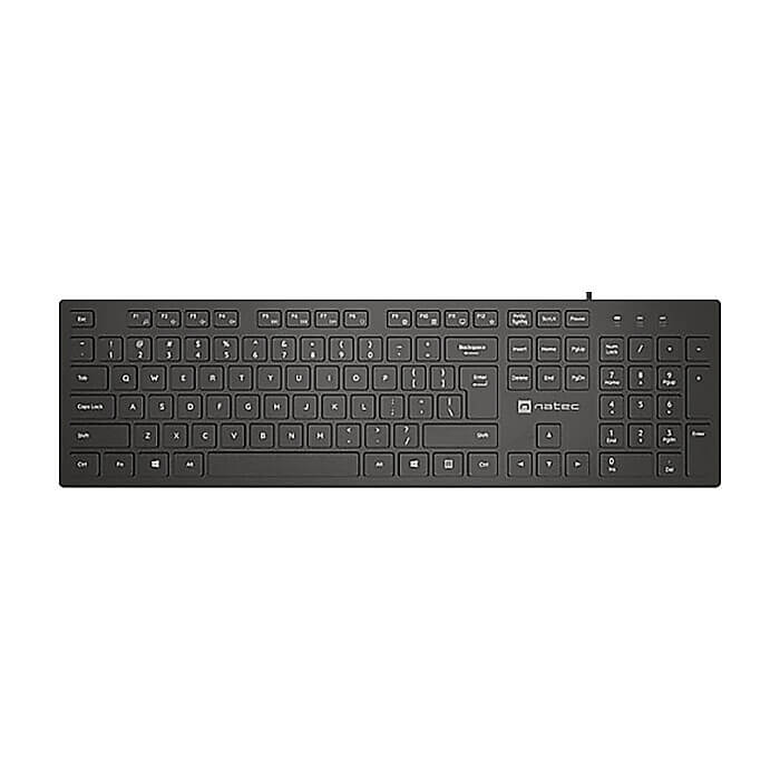 Natec Keyboard Herring Glow US, Black, Slim на супер цена