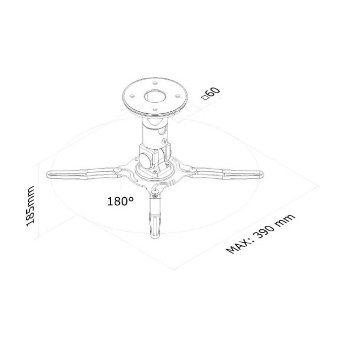 Neomounts by NewStar Projector Ceiling Mount (height: 19 cm) ID 66712 (тъмнейл - 3)