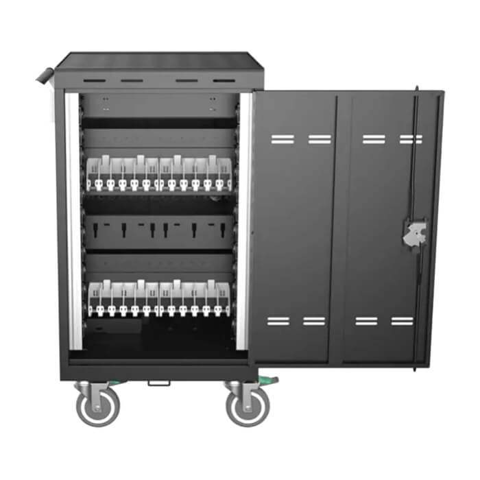 ACER Charging cart 24 slots, supports Laptops, Chromebooks, Tablets up to 15.6'', 2 point steel locking mechanism,Smart cycle charching technology, Streamlined cable and power management, Solid Steel ID 75271 (тъмнейл - 4)