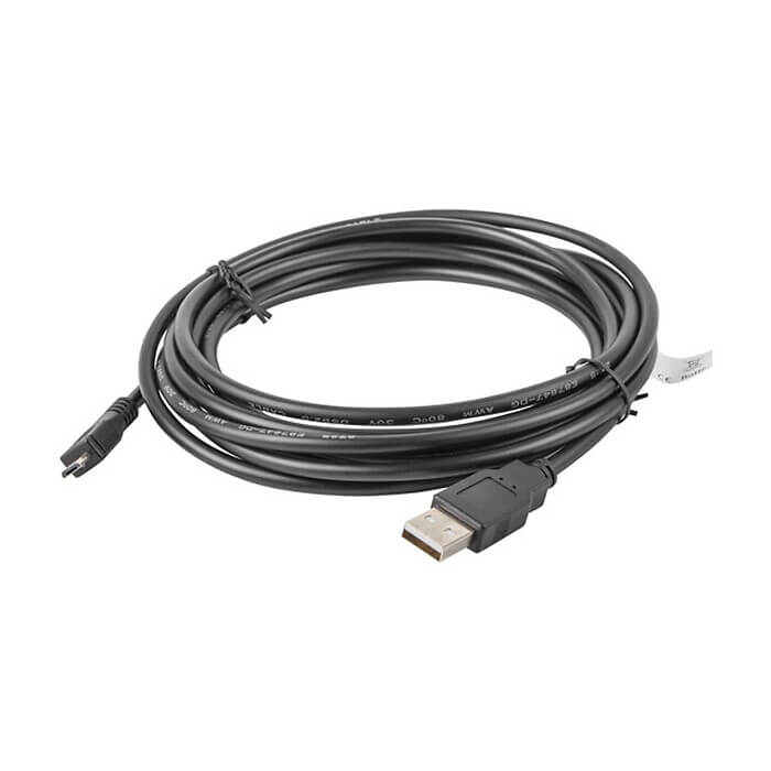 Кабел - Lanberg USB MICRO-B (M) -> USB-A (M) 2.0 cable, 3m, black ID 72635 (тъмнейл - 2)