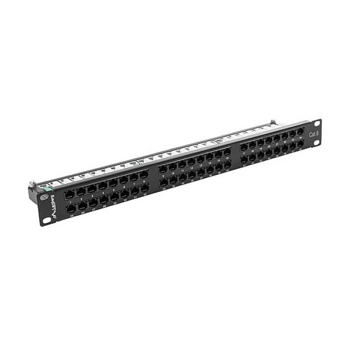 Lanberg patch panel 48 port 1U CAT.6, black ID 62841 (тъмнейл - 3)