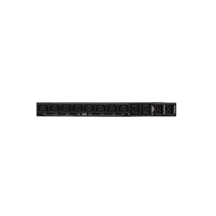 Tripp Lite by Eaton 3.8kW Single-Phase Switched Automatic Transfer Switch PDU, Two 200-240V C20 Inlets, 8 C13 & 2 C19 Outputs, 1U, TAA (тъмнейл - 2)