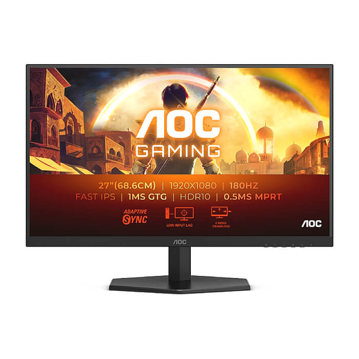 AOC 27G42E, 27" Fast IPS WLED, 1920x1080@180Hz, 1ms GtG, 0.5ms MPRT, 300cd m/2, 1000:1, 80M:1 DCR, Adaptive Sync, FlickerFree, Low Blue Light, Tilt, HDMI, DP ID 85260 на супер цена