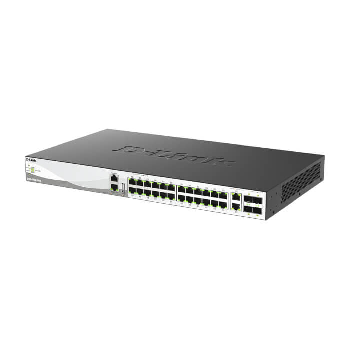 D-Link 24x100/1000/2500Base-T Layer 3 Stackable Managed Gigabit Switch with 2x10GBASE-T Ports and 4 x 25G SFP28 Ports (тъмнейл - 2)
