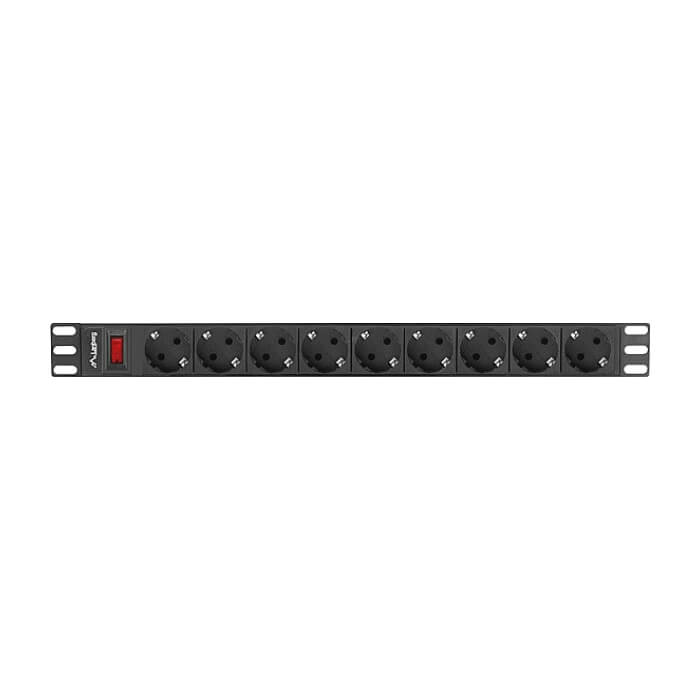 Lanberg power distribution unit (PDU) 19" 1U 16A 9xSchuko outlets,black на супер цена